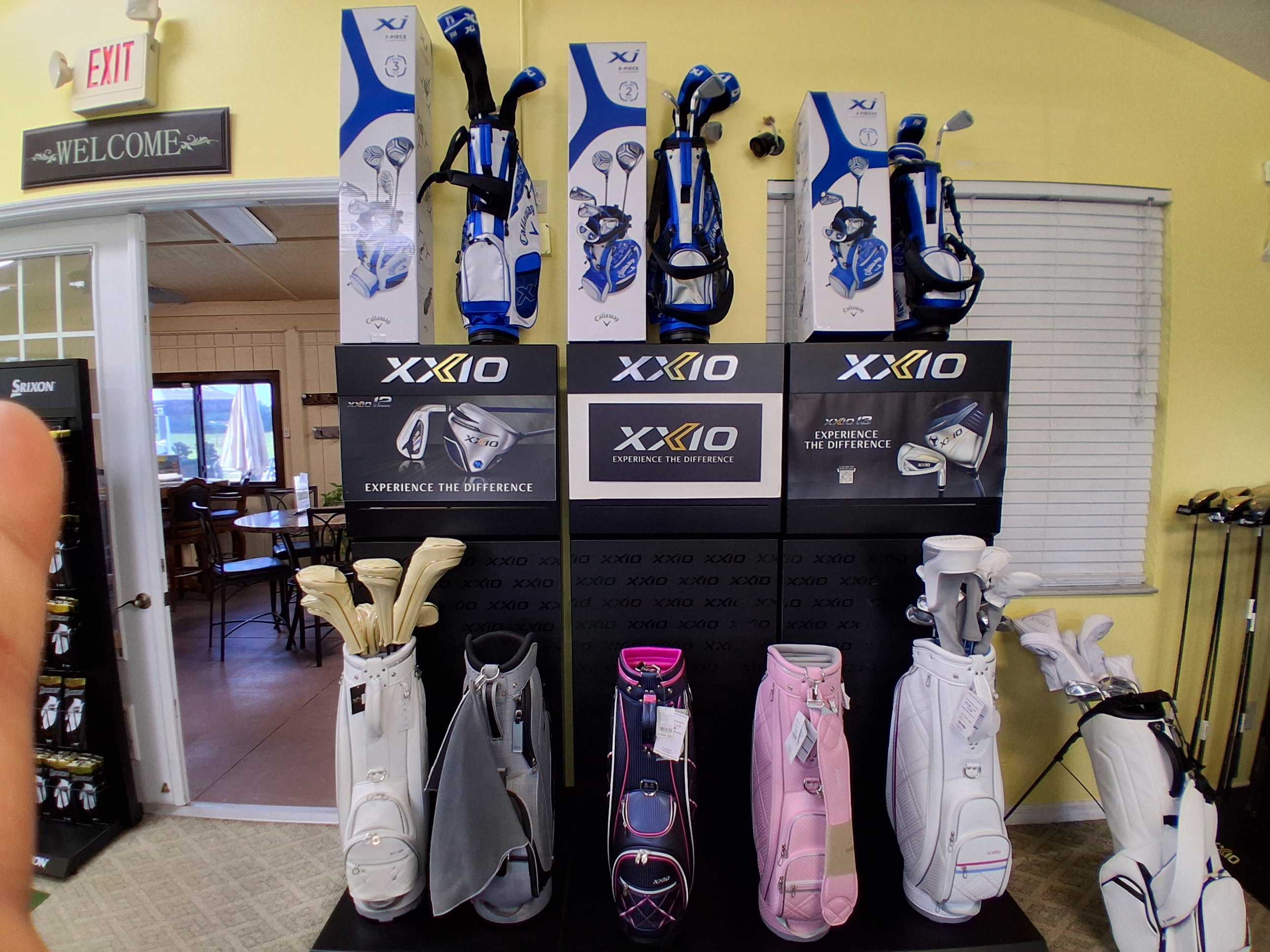 XXIO and Callaway junior club displays at Oxford Golf Academy