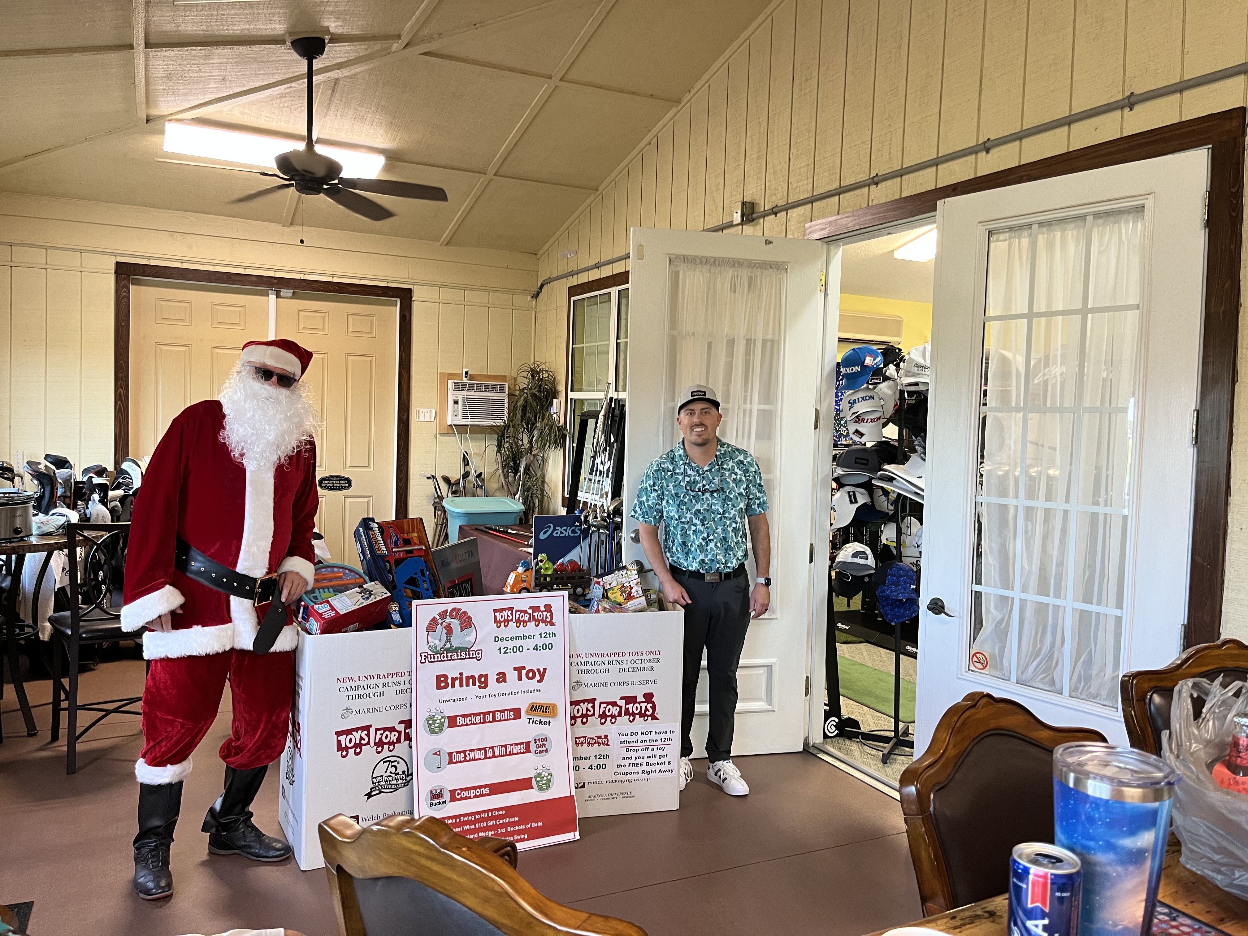 Toys for Tots charity drive at Oxford Golf Academy pro shop